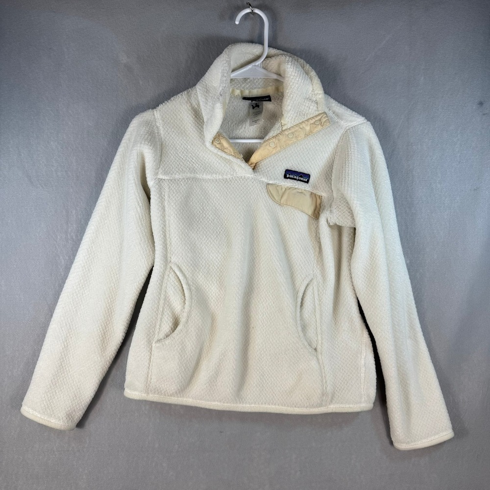 Patagonia Re-Tool Snap-T Fleece Pullover Cream White Women XS 25442